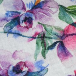 Musselin Double Gauze "Aquarellblumen"...