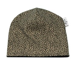 2 tlg. Set Wendebeanie & Loop   "Leopardenmuster" Animalprint beige