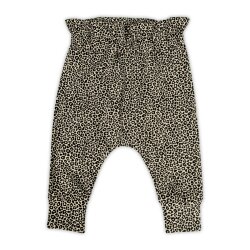 Paperbag Hose Leopardenmuster Animalprint beige-schwarz