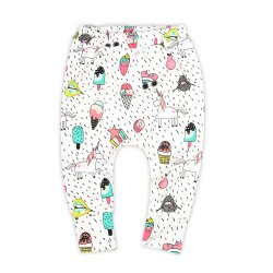 Babyhose Slim Pants "Einhorn Party" weiss