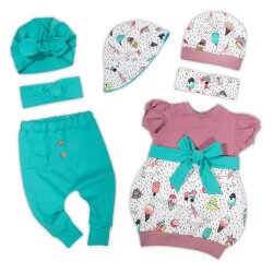 Babyhose Slim Pants "Einhorn Party" weiss