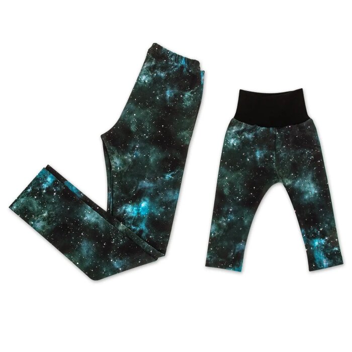 Leggings aus French Terry "Magic Galaxy" Space Weltraum schwarz