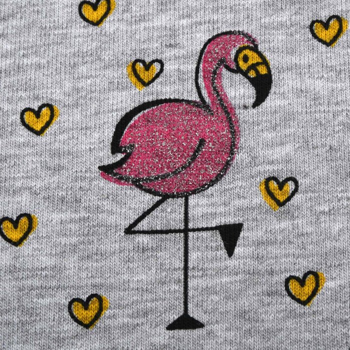 Strampler Verliebte Flamingos mit Glitzer & Herzen