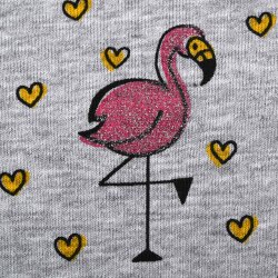 Strampler "Verliebte Flamingos" mit Glitzer & Herzen