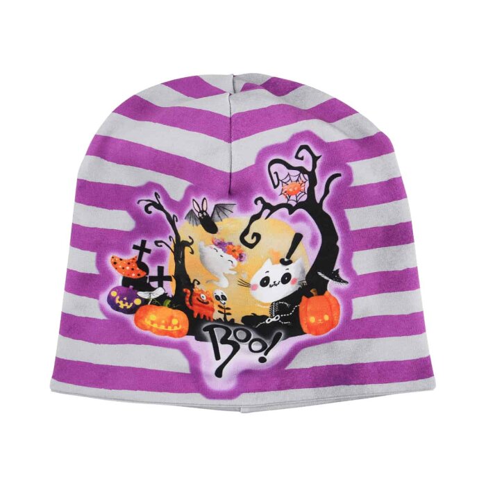 Mütze Wendebeanie Halloween "Boo!"